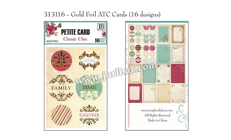 313116-gold foil ATC cards(16designs)